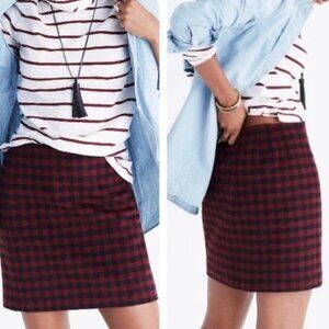 Madewell Buffalo Check Wool Skirt
